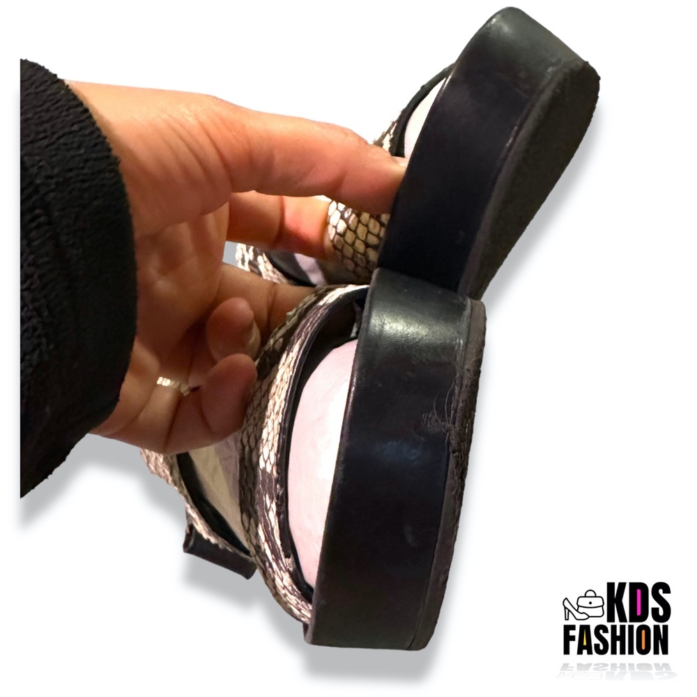 Vince "Marett" Snake-Embossed Platform Sandals Sz… - image 4